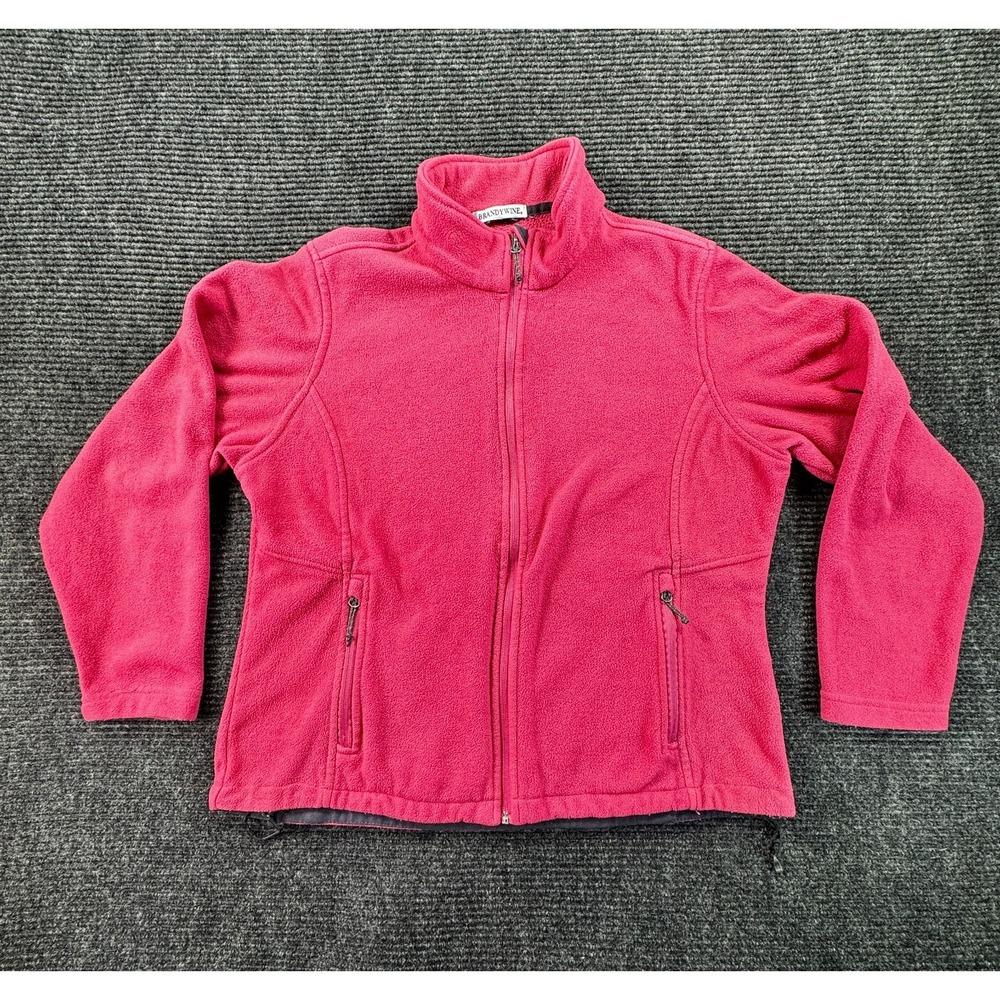 Brandywine Womens Pink Full Zip Fleece Jacket Ladies Large Outdoor Cozy Layer